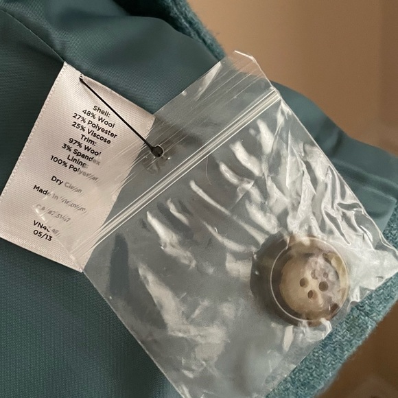 Talbots Teal Blue Woolblend Blazer Size 4 - Picture 12 of 13